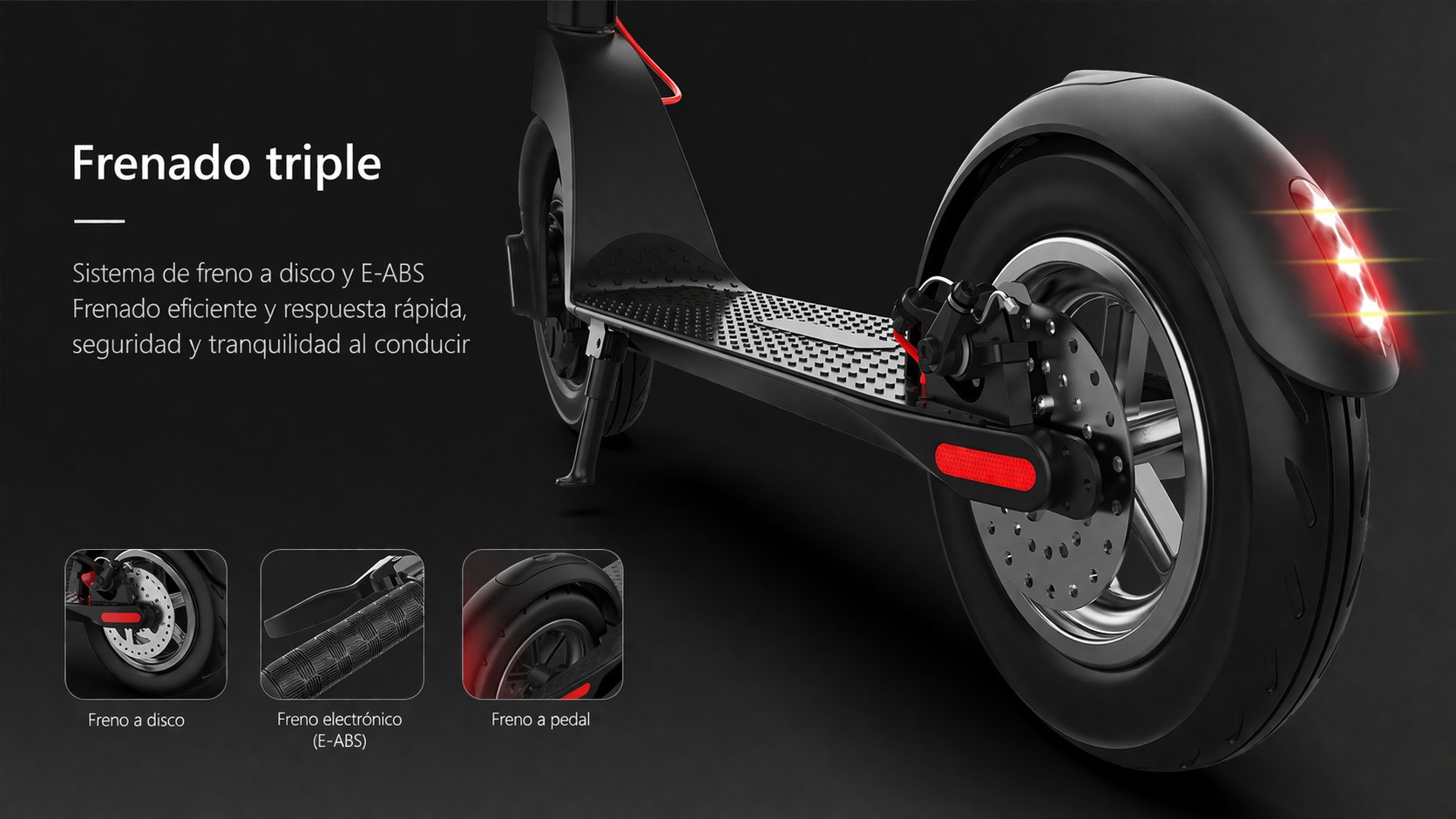 Monopatín eléctrico X8 - sistema de frenado