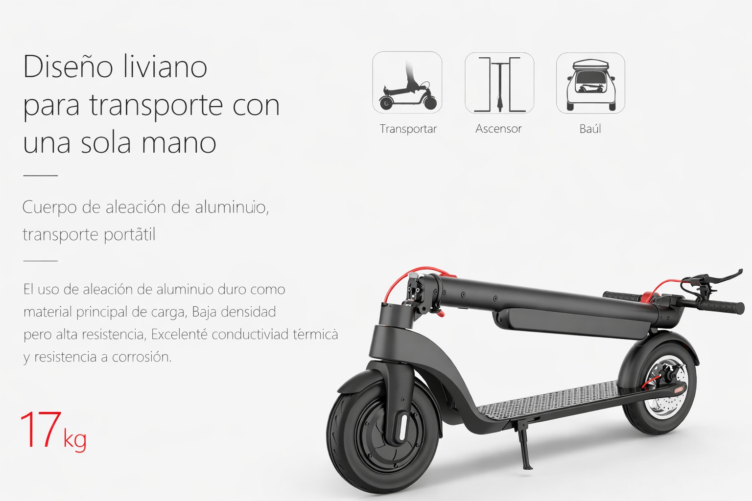Monopatín eléctrico X8 - diseño liviano