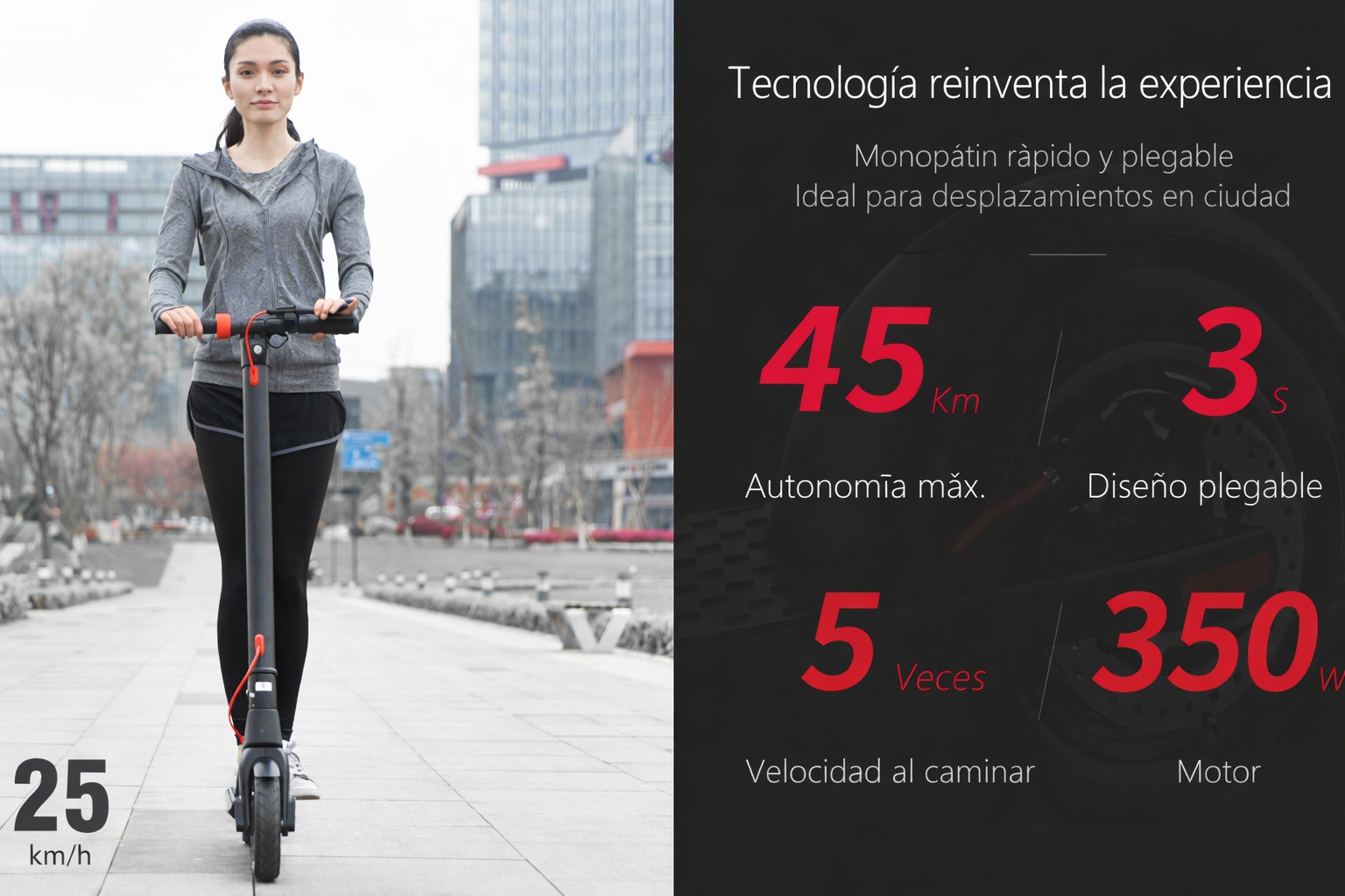 Monopatín eléctrico X8 - movilidad urbana